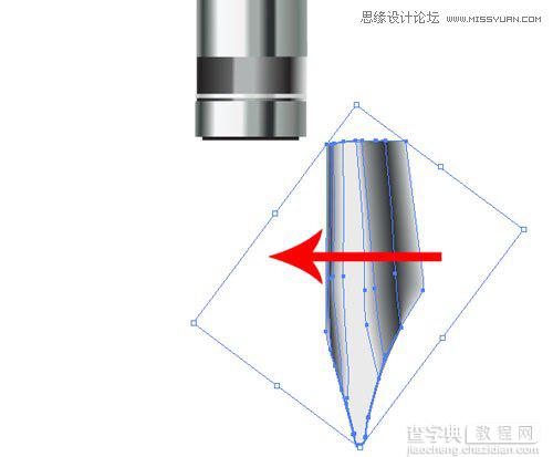 教你用Illustrator创建有钢笔和铅笔的逼真笔筒图标教程21