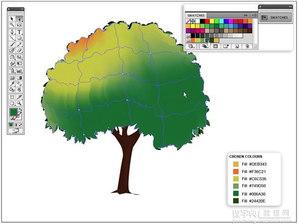 Illustrator CS4鼠绘卡通绿叶子大树46