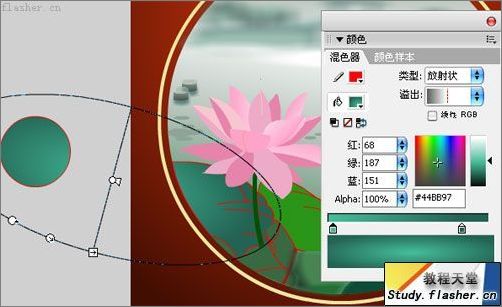 Flash8绘制中国风荷塘风景实例教程14