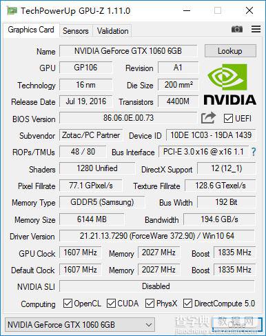 索泰GTX 1060-6GD5至尊PLUS OC显卡评测和拆解图19