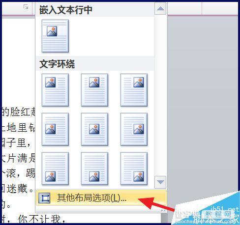 word2010设置图片浮于文字上方的两种方法3