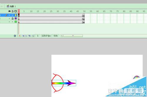 FLASH怎么制作箭头射中靶子的动画?9
