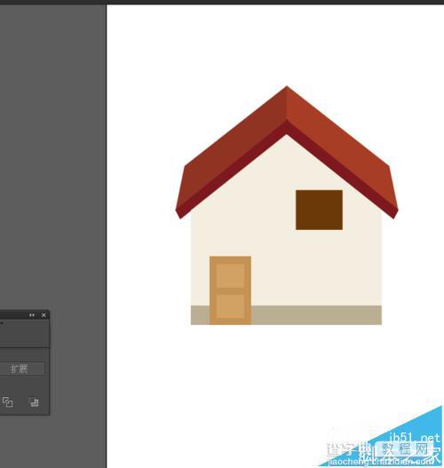 Ai怎么绘制一个卡通小木屋房子?9