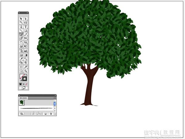 Illustrator CS4鼠绘卡通绿叶子大树23
