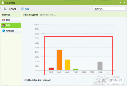 查看qq好友年龄分布的方法3