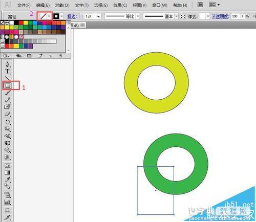Ai怎么画圆环形状? Ai制作两色圆环的教程8