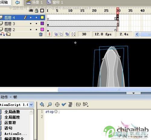 Flash制作白色窗纱随风飘动的音乐动画特效16