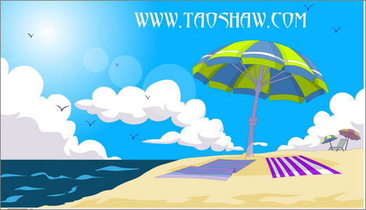 Flash巧妙绘制卡通澳大利亚夏日海滩1