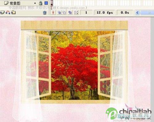 Flash制作白色窗纱随风飘动的音乐动画特效21