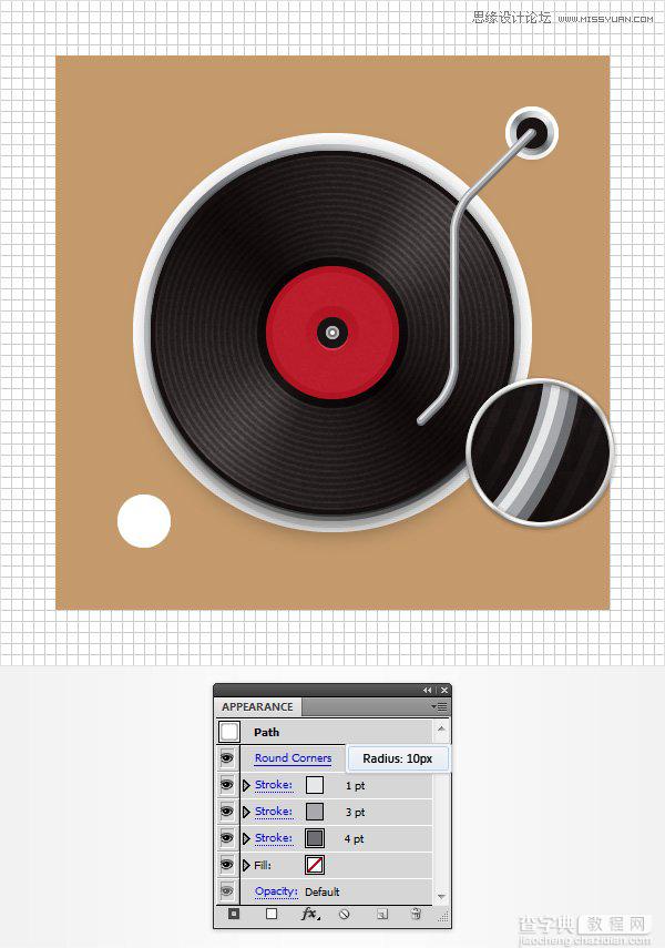 如何在Adobe Illustrator创建立体风格的黑胶唱机图标27