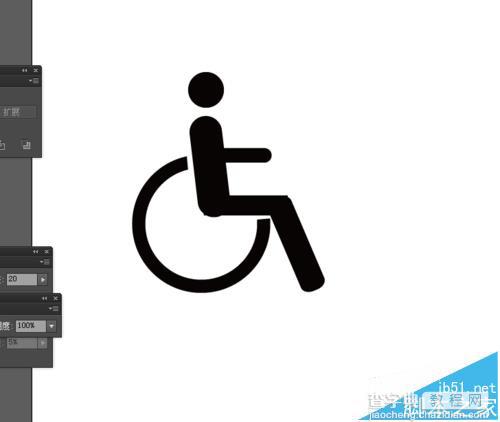 Ai怎么绘制坐着轮椅人的标志?11