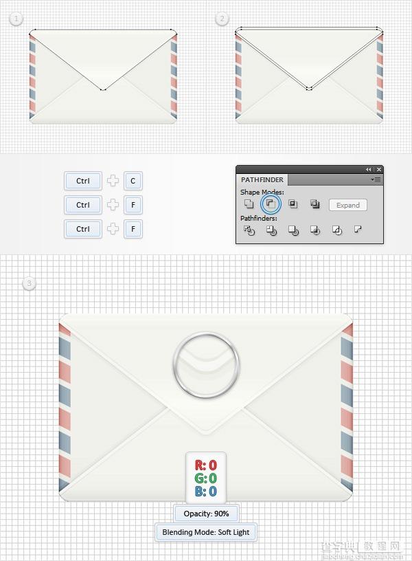 Illustrator(AI)模仿创建一个的信封插图实例教程21