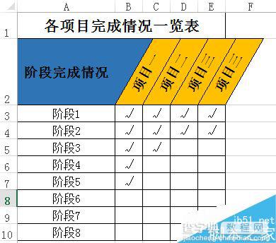 在excel表格中制作倾斜的表头1