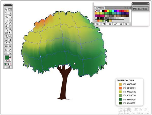 Illustrator CS4鼠绘卡通绿叶子大树43