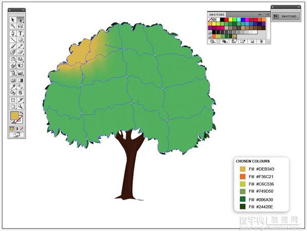 Illustrator CS4鼠绘卡通绿叶子大树33