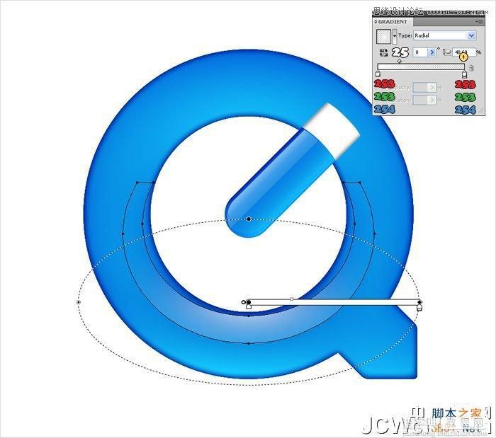 Illustrator设计制作蓝色苹果QuickTime Logo标志教程15