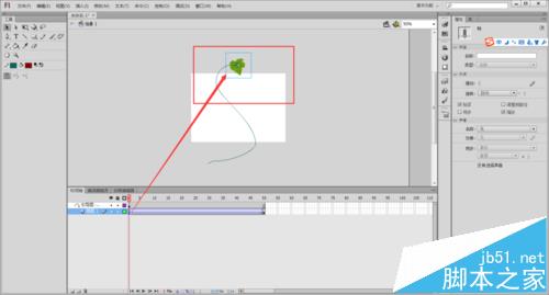 Flash怎么没制作一片树叶飘落动画?18