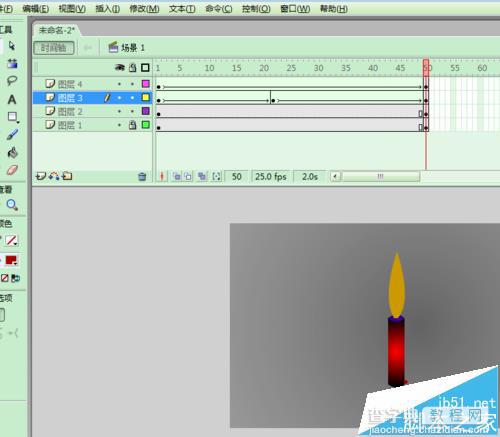 FLASH怎么制作红烛燃烧的动画?10