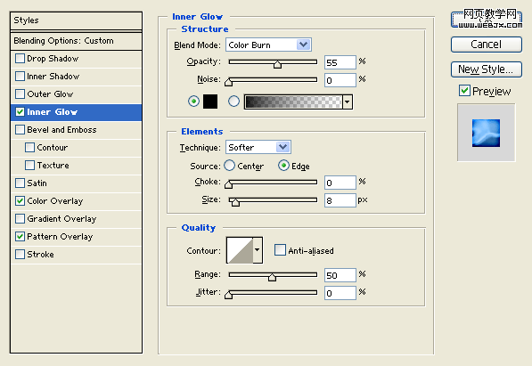 Photoshop 快速制作蓝色冷光文字11