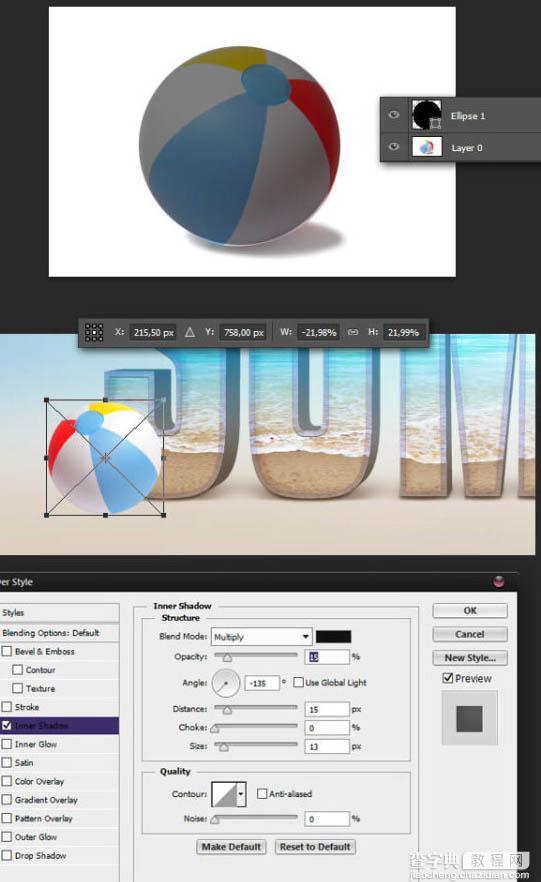 Photoshop打造出休闲清爽的夏日海滩立体字53