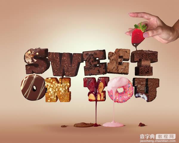 Photoshop设计制作出逼真的巧克力糖果立体字1
