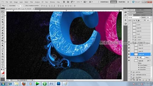 Photoshop 制作绚丽多彩的3D艺术字28