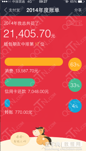 支付宝2014年度账单怎么看？支付宝查看2014年度账单的方法3