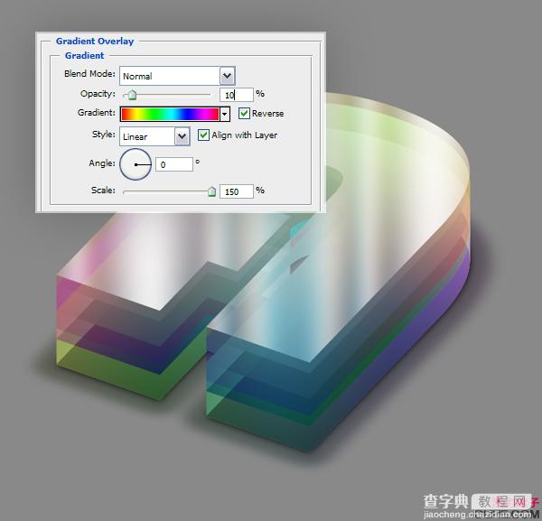 Photoshop 立体效果的漂亮的彩色水晶字20