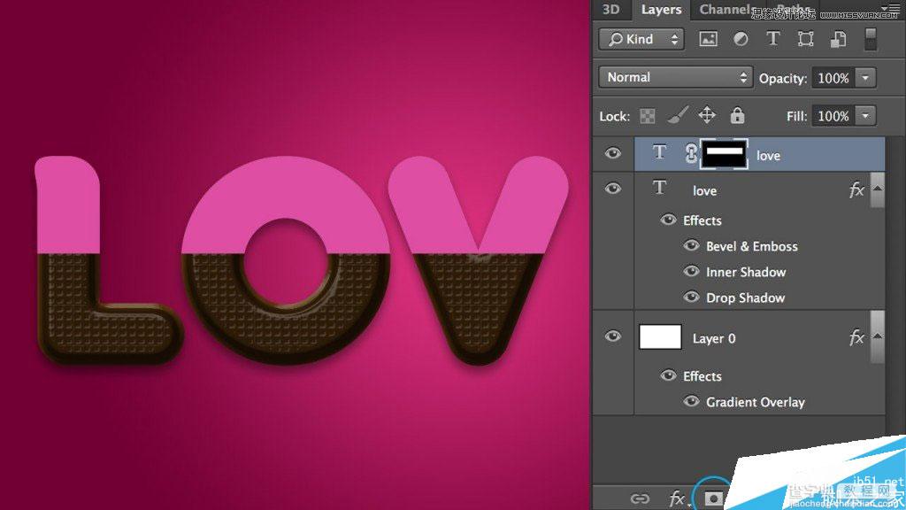 使用Photoshop制作立体效果的巧克力奶油字体的方法12