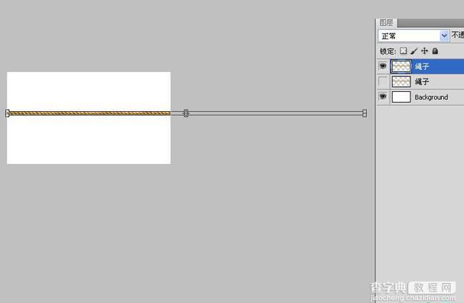 photoshop将利用CS5操控变形工具把绳子扭曲成想要的文字效果3