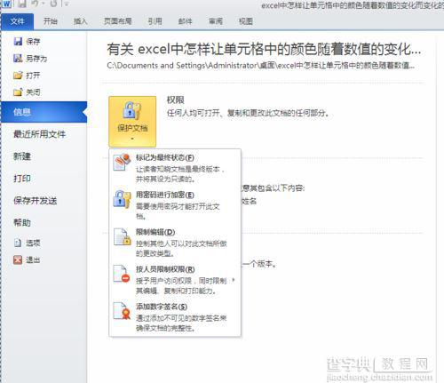 windows7系统下给WORD2010设置打开密码的方法5