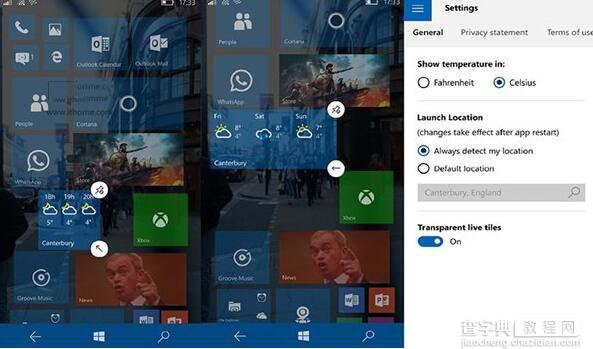 Win10 UWP版《MSN天气》《MSN资讯更新》:手机支持透明动态磁贴1