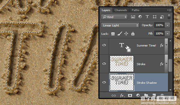 Photoshop制作逼真的在沙滩写字的效果教程44
