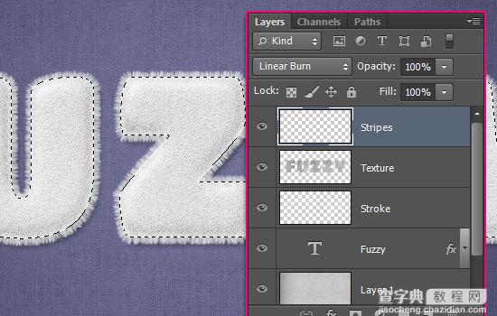 PhotoShop(PS)设计创建可爱的毛茸茸条纹文字效果实例教程20