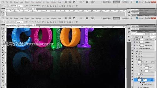 Photoshop 制作绚丽多彩的3D艺术字23