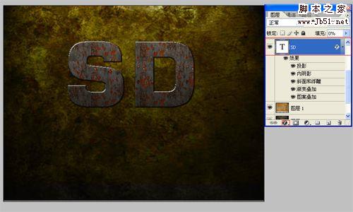 Photoshop制作生锈文字特效6