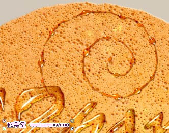 Photoshop设计制作出在饼干上加上逼真的蜜汁字38