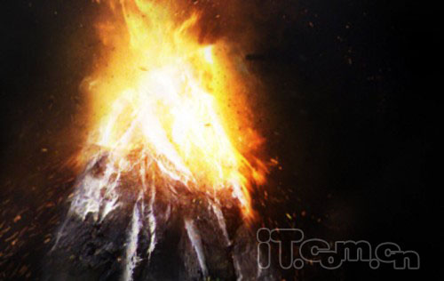 photoshop合成非常震撼的火山喷发字22