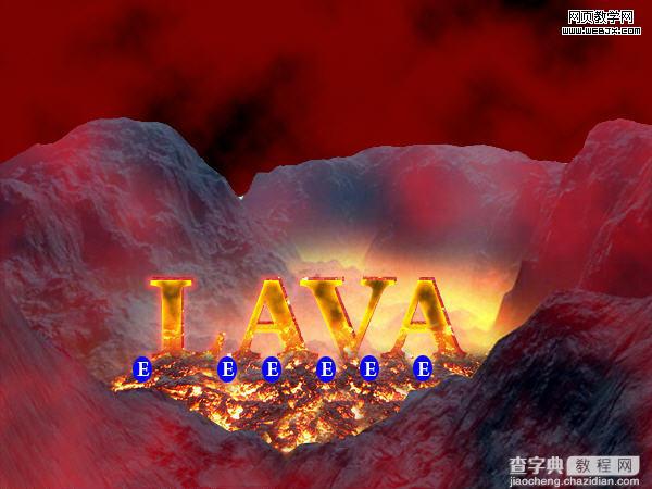 Photoshop 逼真的火山岩浆字效果24