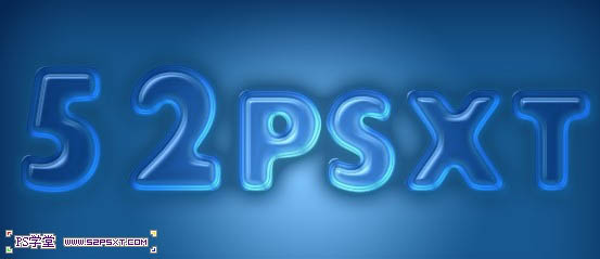 Photoshop设计制作出梦幻的蓝色高光水晶文字特效17