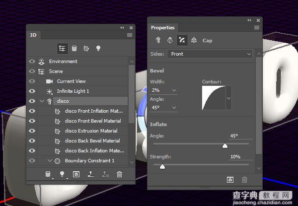 Photoshop利用自带的3D工具制作闪烁的舞厅灯光立体字16