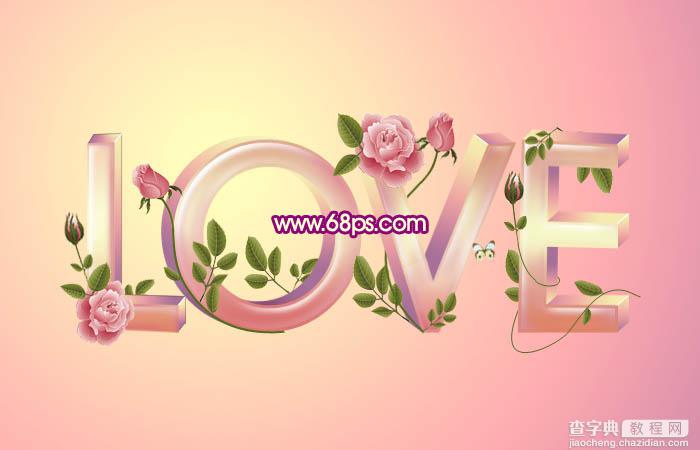 Photoshop打造用漂亮花纹装饰的爱情LOVE立体字25