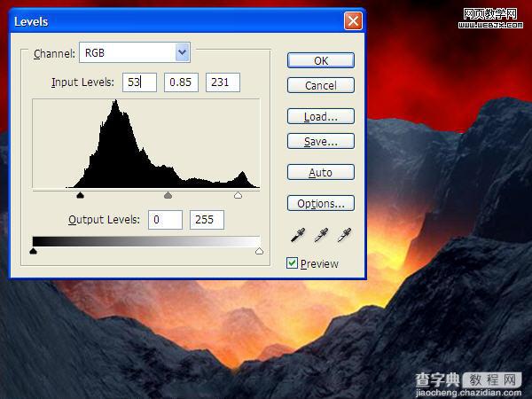 Photoshop 逼真的火山岩浆字效果6