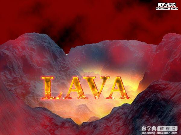 Photoshop 逼真的火山岩浆字效果20