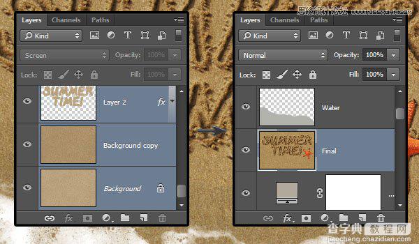 Photoshop制作逼真的在沙滩写字的效果教程61