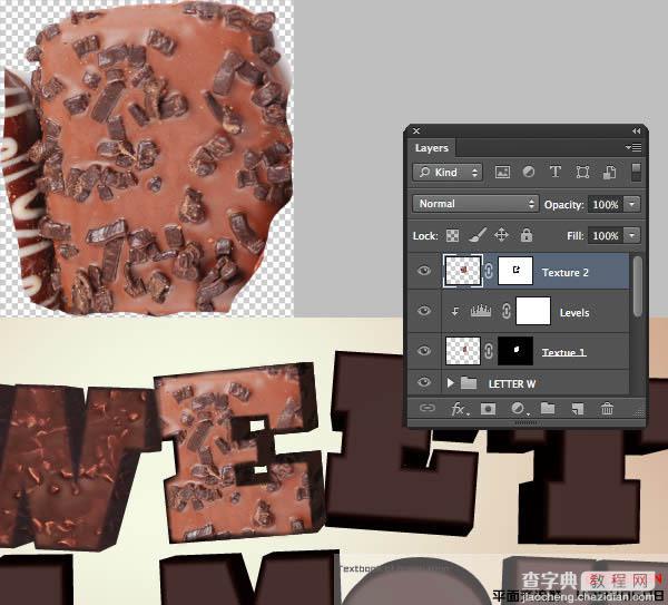 Photoshop设计制作出逼真的巧克力糖果立体字38