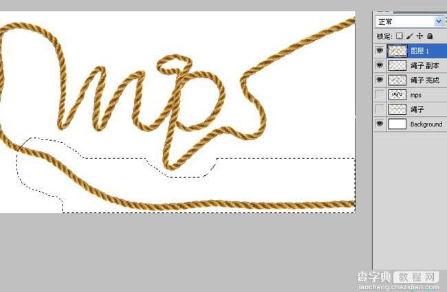 photoshop将利用CS5操控变形工具把绳子扭曲成想要的文字效果15