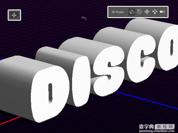 Photoshop利用自带的3D工具制作闪烁的舞厅灯光立体字14