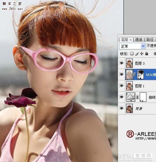 Photoshop 人物甜美的淡紫色7