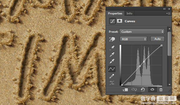 PS利用画笔描边及图层样式制作逼真的创意沙滩划痕字55